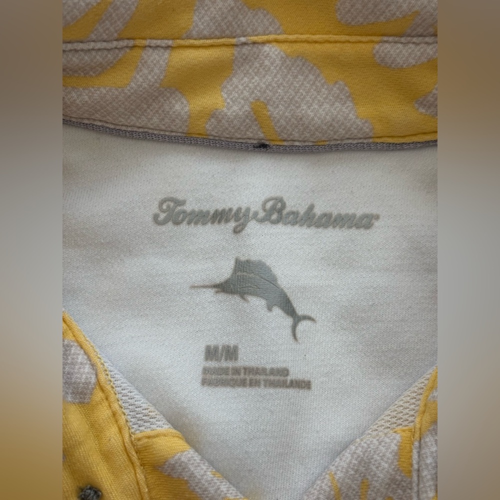 Tommy Bahama Tropical Yellow Floral Polo Shirt - Picture 5 of 8